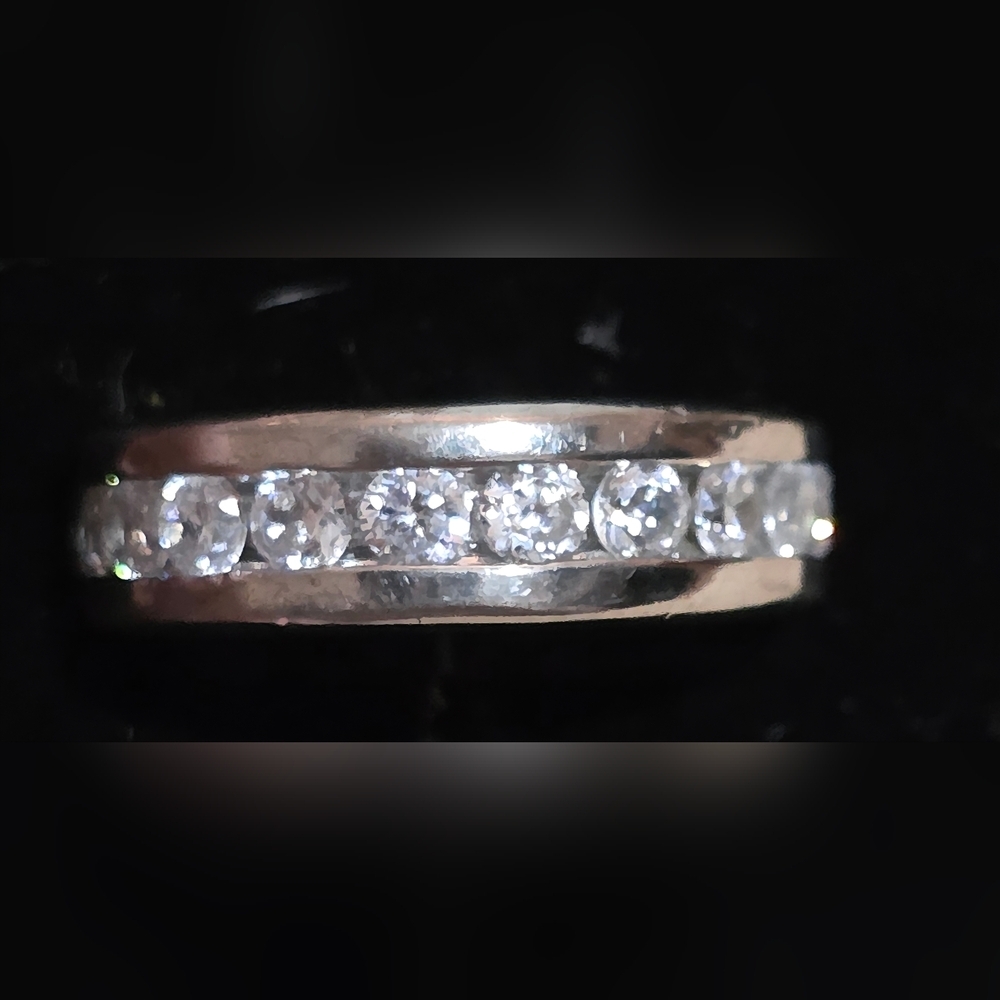 ETERNITY RING 925 STERLING SILVER SIZE 6 Heavy 8.51 Grams COMFORT BAND - Picture 3 of 8
